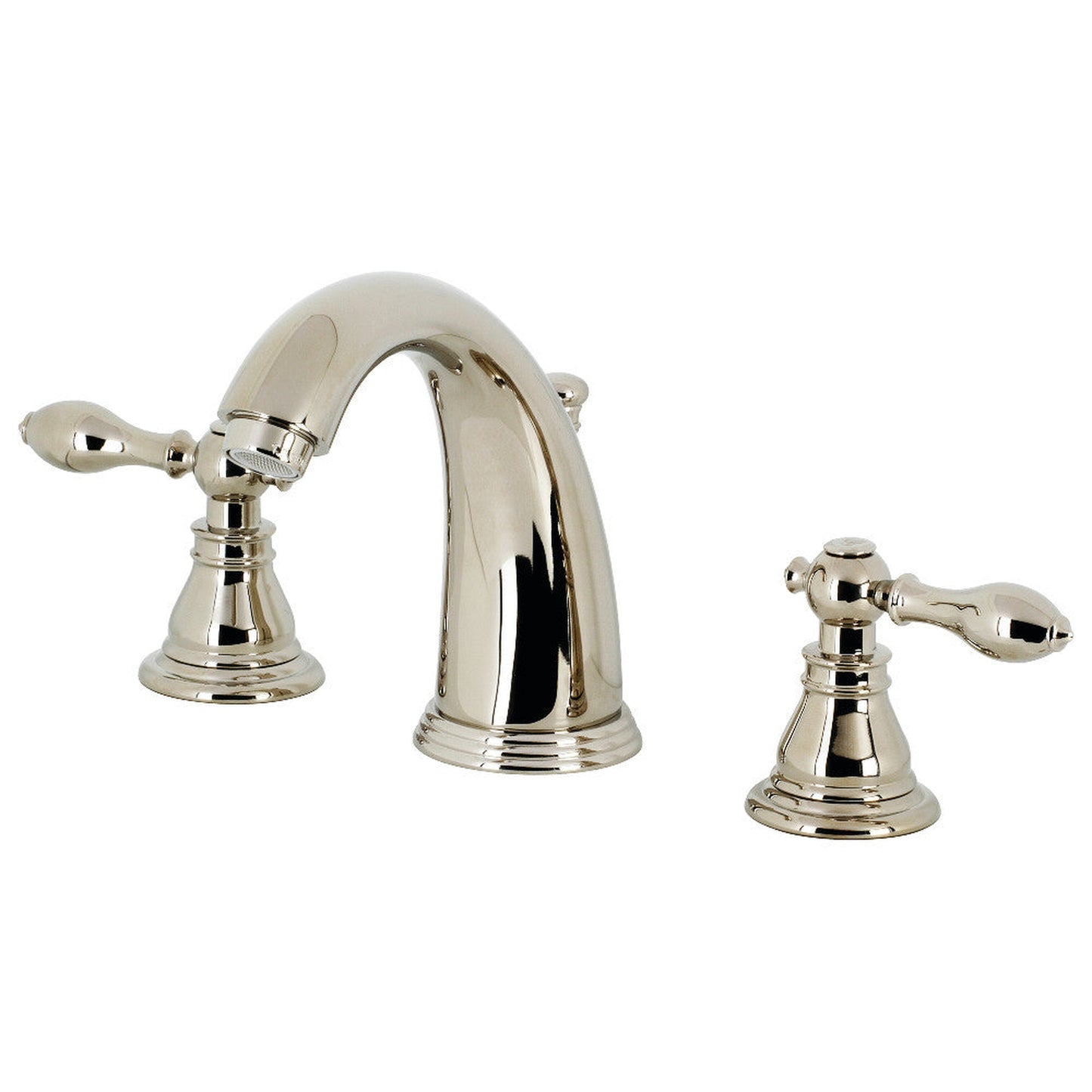 Kingston Brass KB986ACLPN American Classic Widespread Bathroom Faucet with Retail Pop-Up, Polished Nickel