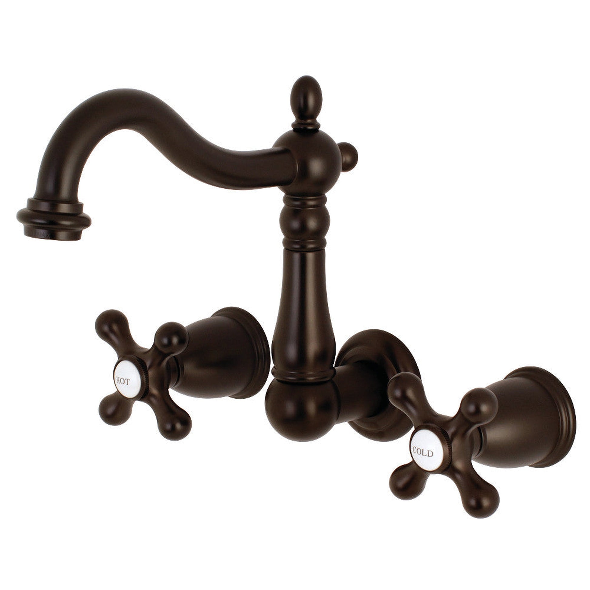 Kingston Brass KS1255AX 8-Inch Center Wall Mount Bathroom Faucet, Oil Rubbed Bronze