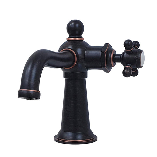 Kingston Brass KS154BXNB Nautical Single-Handle Bathroom Faucet with Push Pop-Up, Naples Bronze