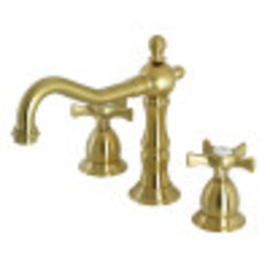 Kingston Brass KS1977NX Hamilton Widespread Bathroom Faucet with Brass Pop-Up, Brushed Brass