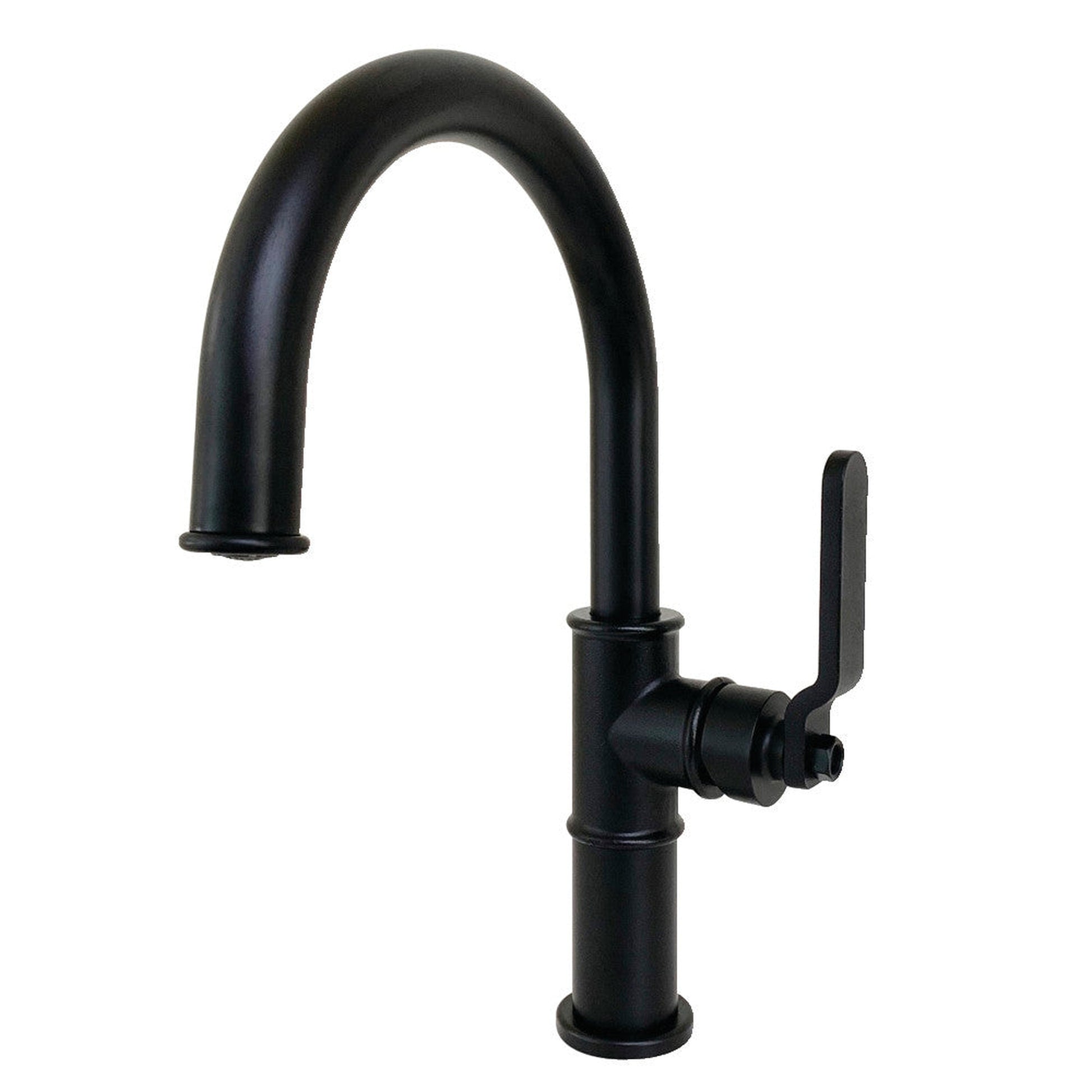 Kingston Brass KS2230KL Whitaker Single-Handle Bathroom Faucet with Push Pop-Up, Matte Black
