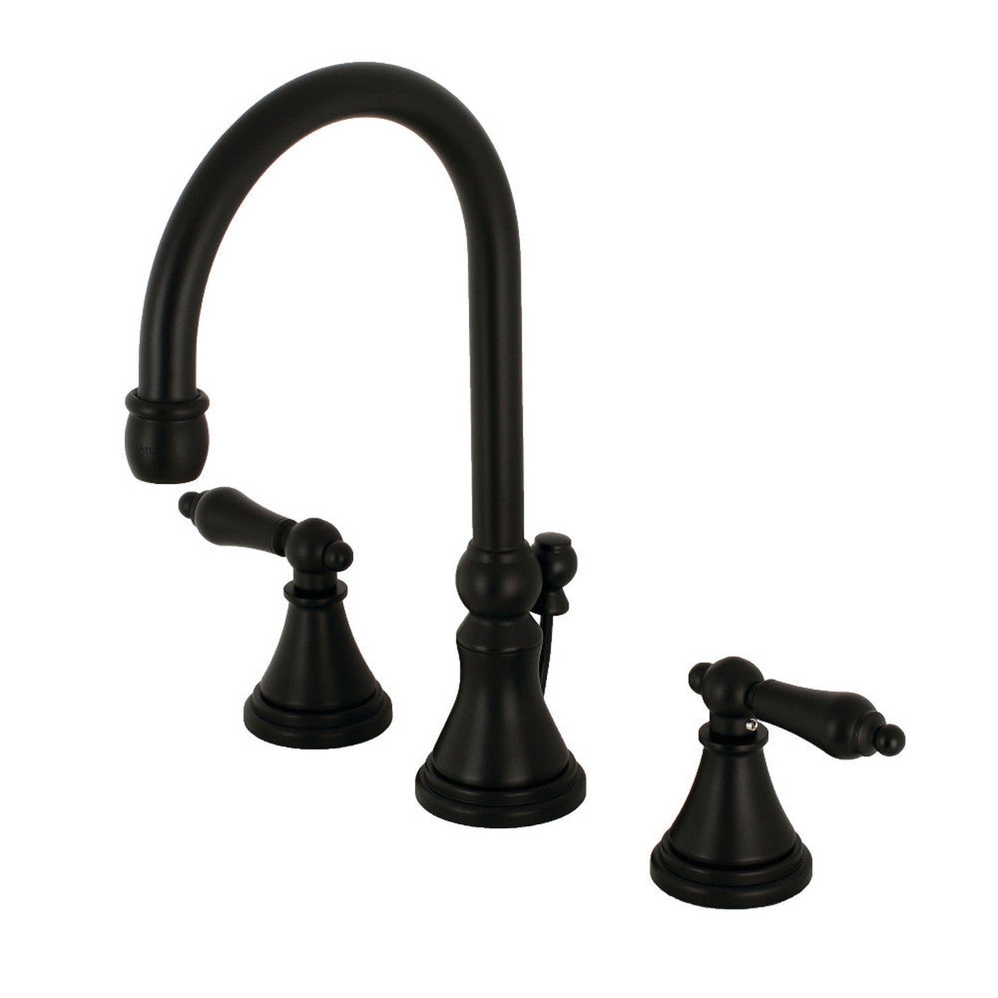 Kingston Brass KS2980AL Governor Widespread Bathroom Faucet, Matte Black