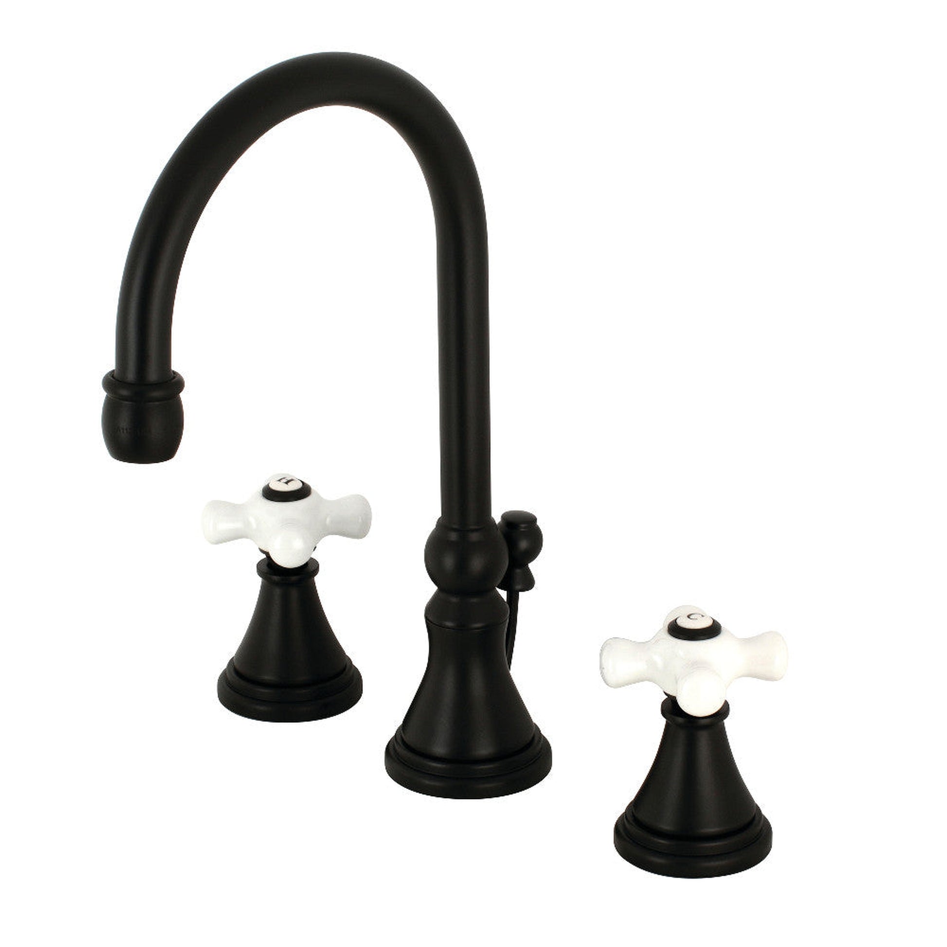 Kingston Brass KS2980PX Governor Widespread Bathroom Faucet, Matte Black