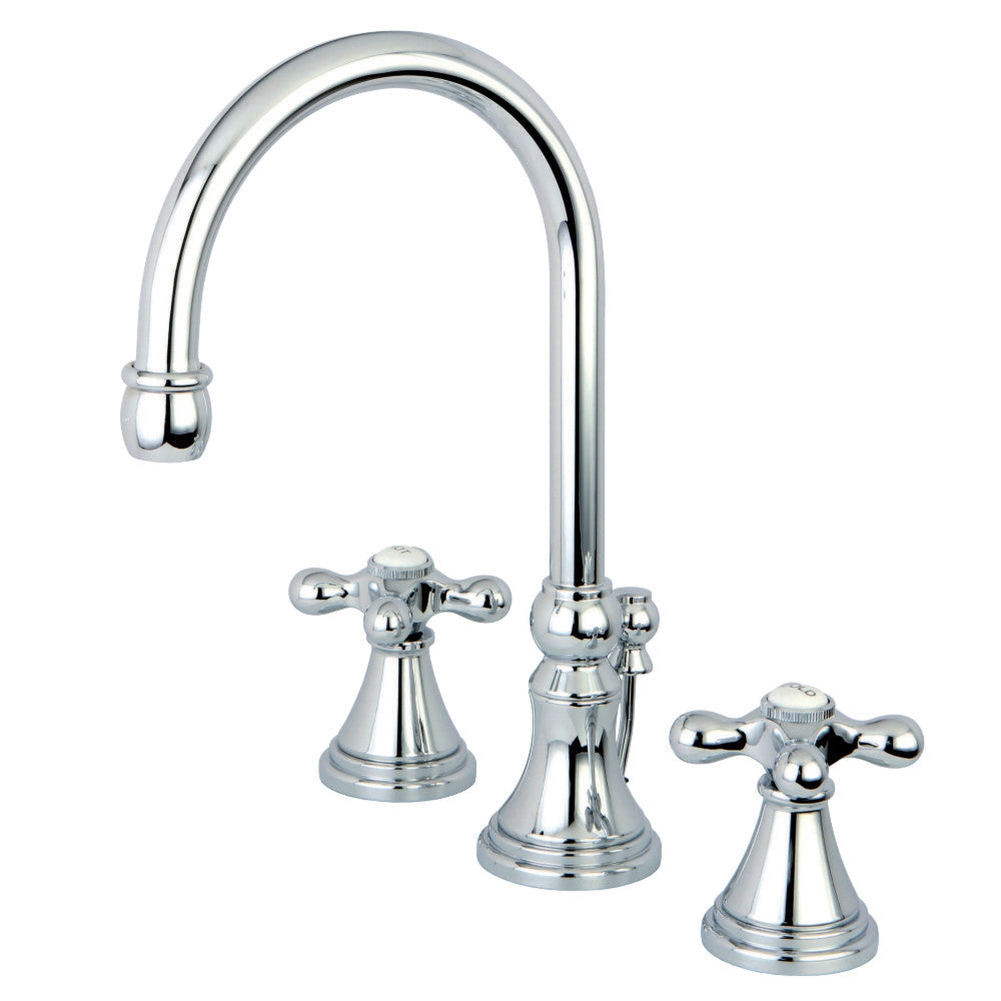 Kingston Brass KS2981AX Governor Widespread Bathroom Faucet with Brass Pop-Up, Polished Chrome