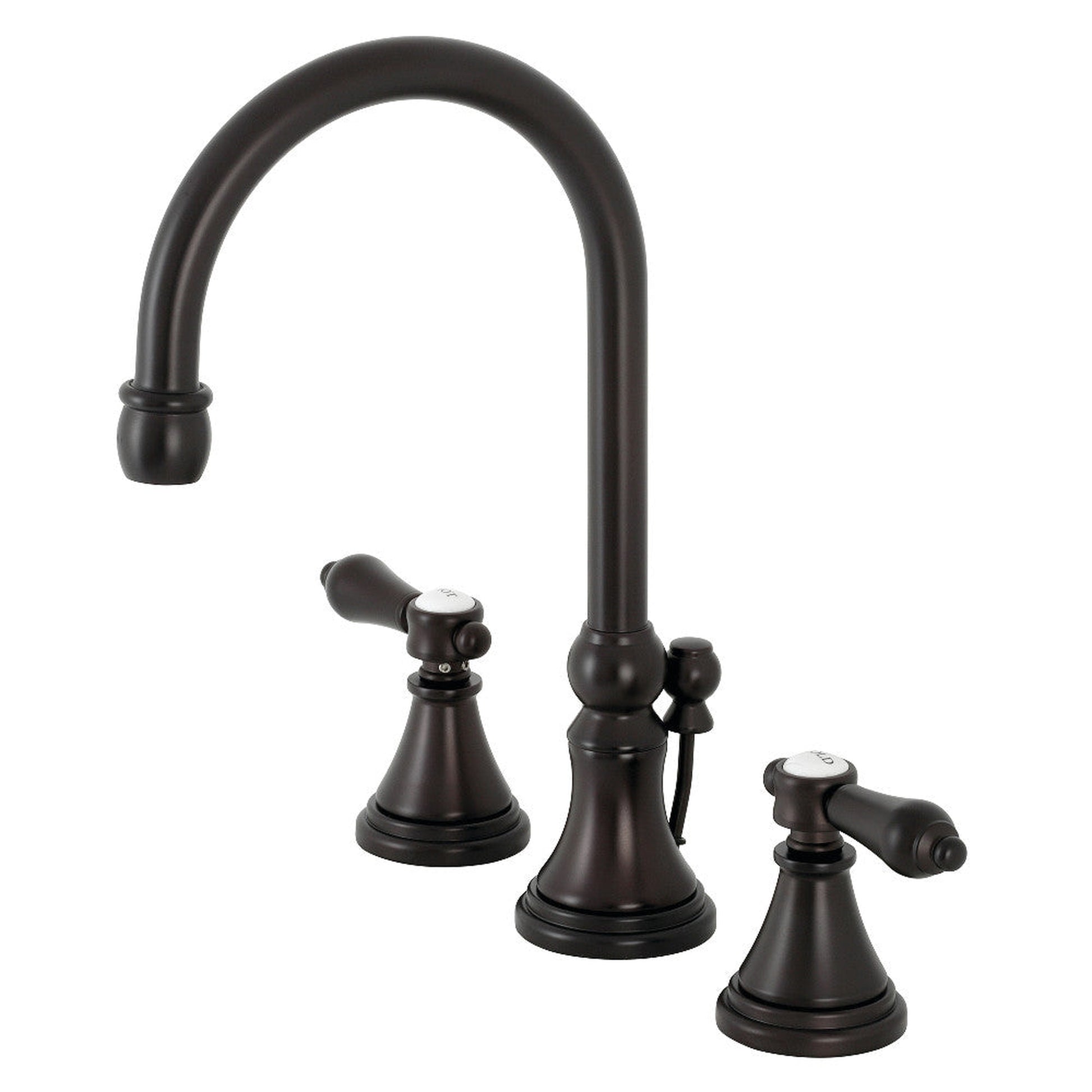 Kingston Brass KS2985BAL Heirloom Widespread Bathroom Faucet with Brass Pop-Up, Oil Rubbed Bronze