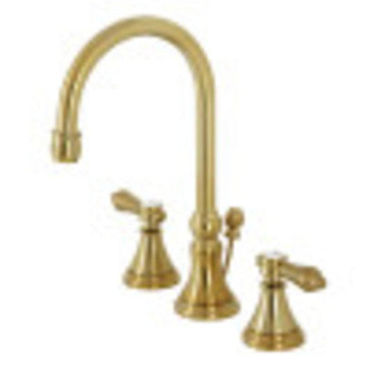 Kingston Brass KS2987BAL Heirloom Widespread Bathroom Faucet with Brass Pop-Up, Brushed Brass