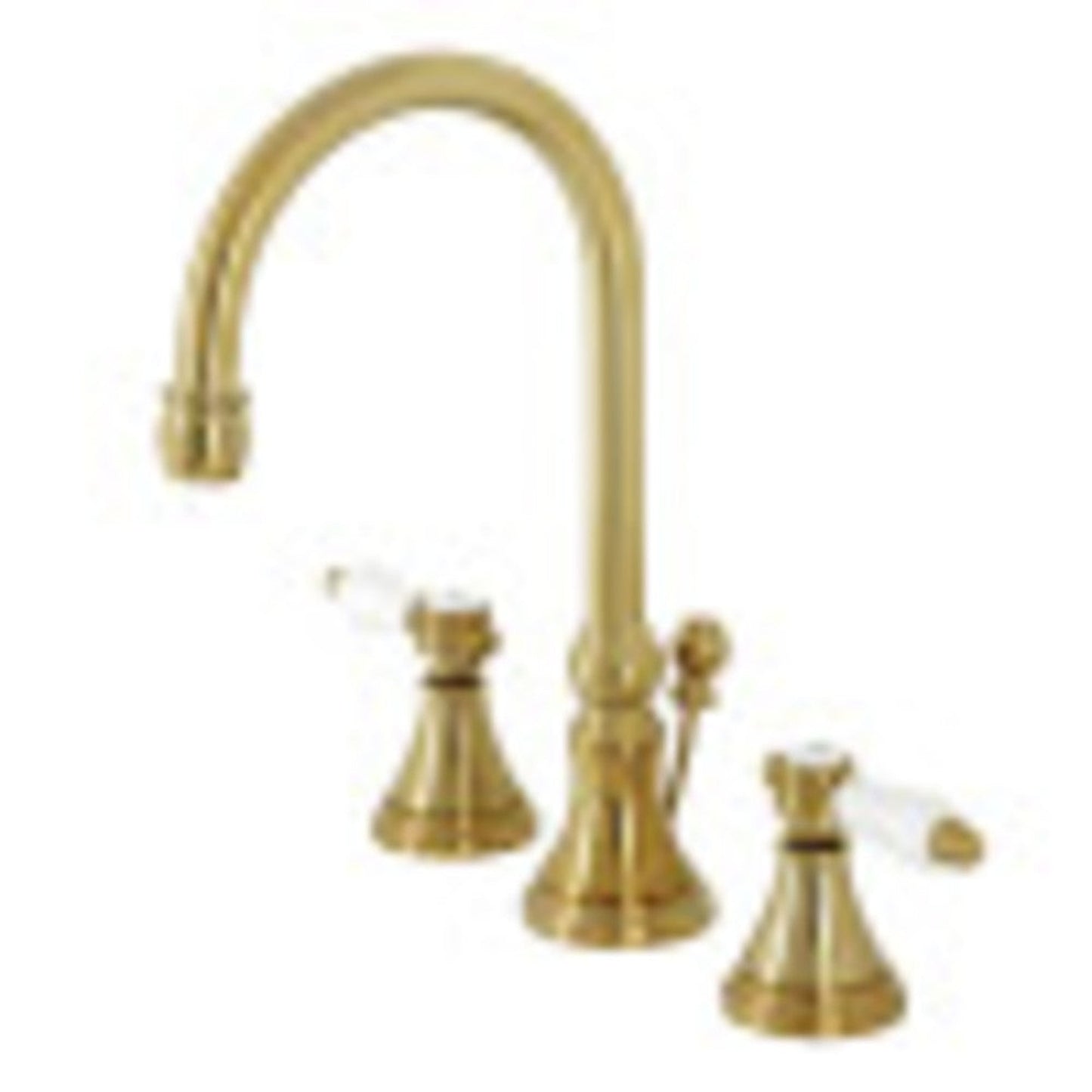 Kingston Brass KS2987BPL Bel-Air Widespread Bathroom Faucet with Brass Pop-Up, Brushed Brass