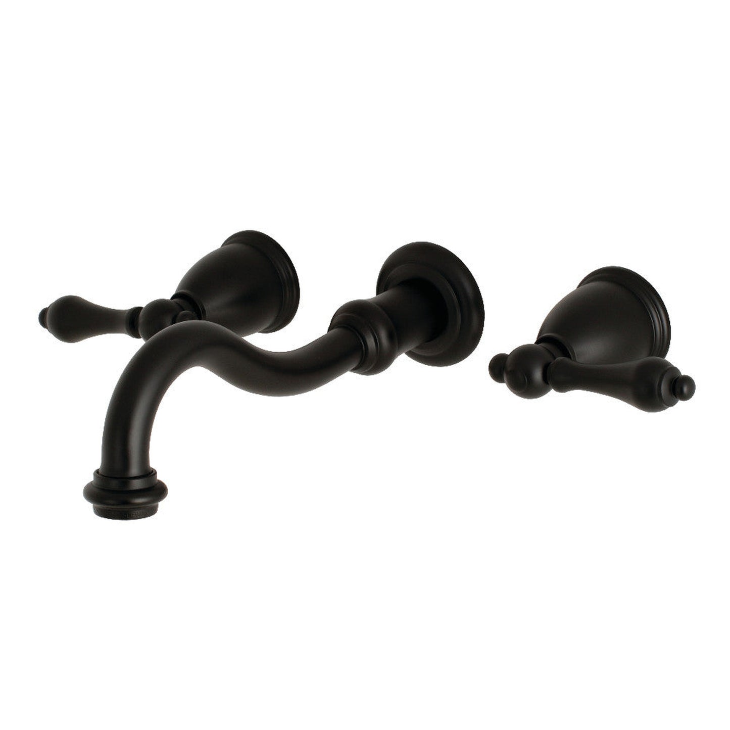 Kingston Brass KS3120AL Vintage 2-Handle Wall Mount Bathroom Faucet, Matte Black