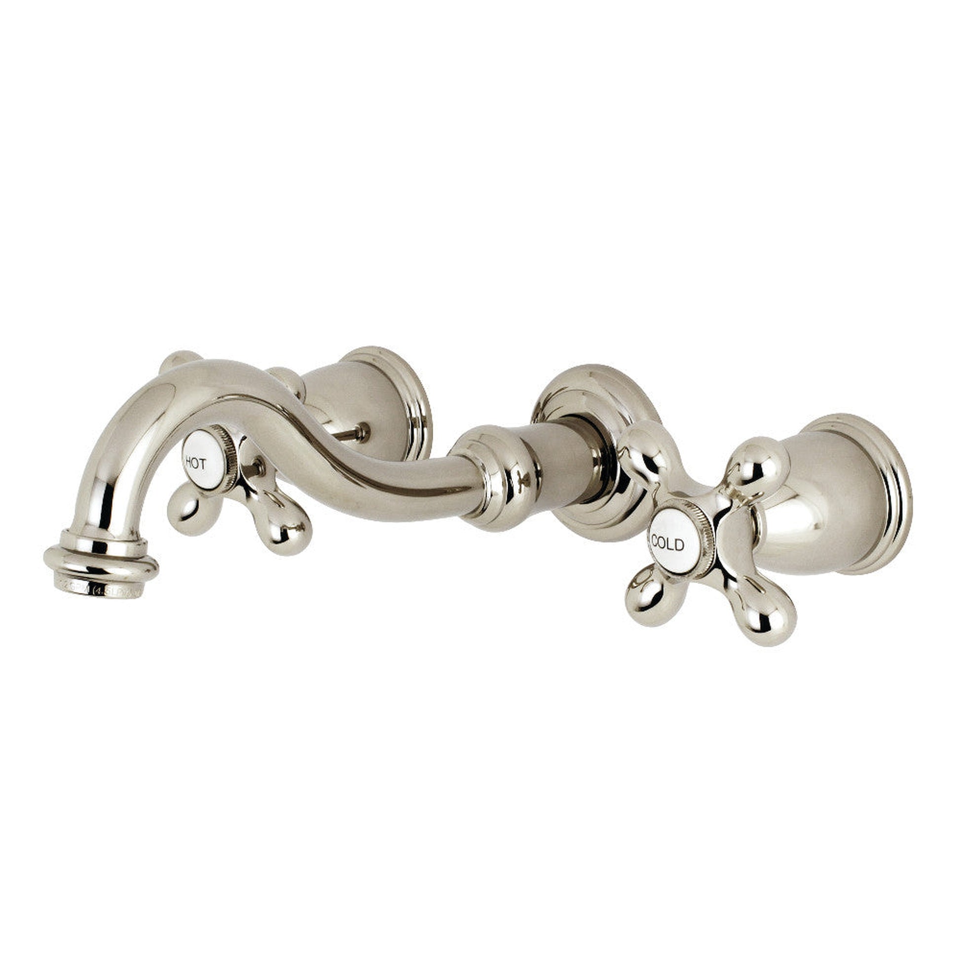 Kingston Brass KS3126AX Vintage 2-Handle Wall Mount Bathroom Faucet, Polished Nickel