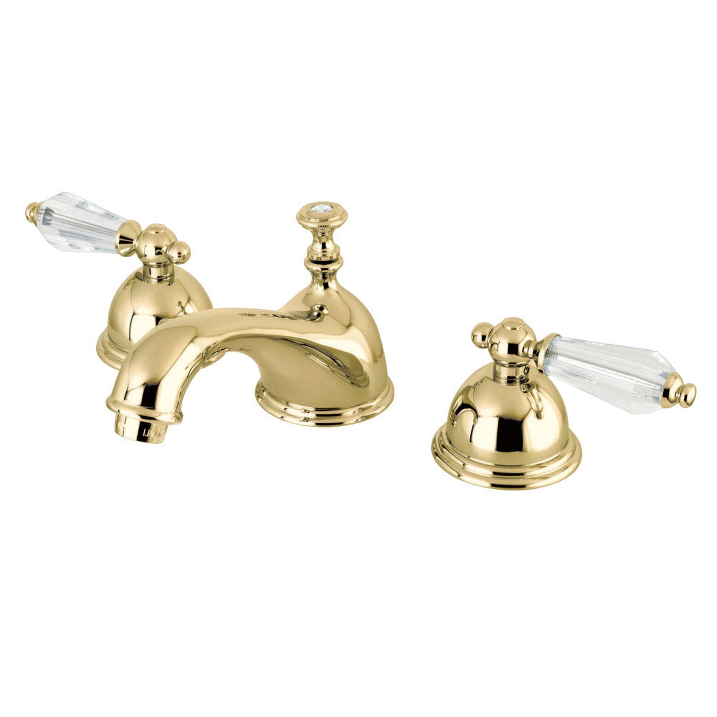 Kingston Brass KS3962WLL Wilshire Widespread Bathroom Faucet with Brass Pop-Up, Polished Brass