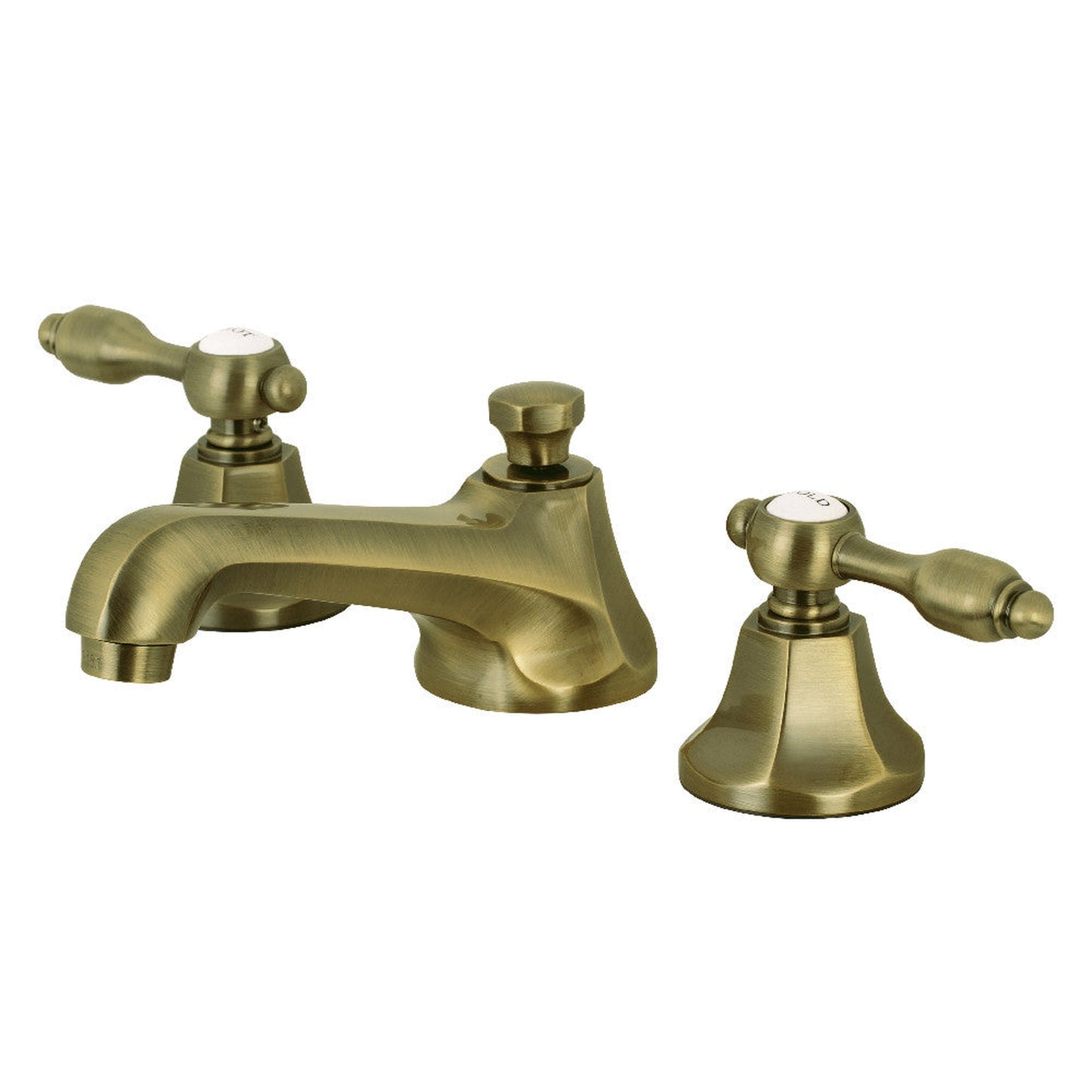 Kingston Brass KS4463TAL Tudor 8" Widespread Bathroom Faucet, Antique Brass