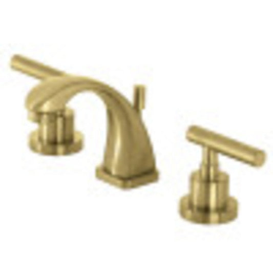 Kingston Brass KS4947CML Manhattan 8 in. Widespread Bathroom Faucet, Brushed Brass