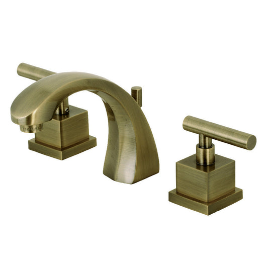 Kingston Brass KS4983CQL Claremont 8" Widespread Bathroom Faucet, Antique Brass