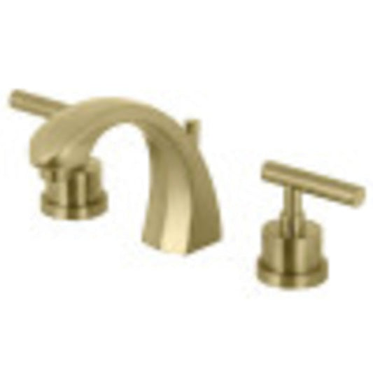 Kingston Brass KS4987CML Manhattan 8 in. Widespread Bathroom Faucet, Brushed Brass