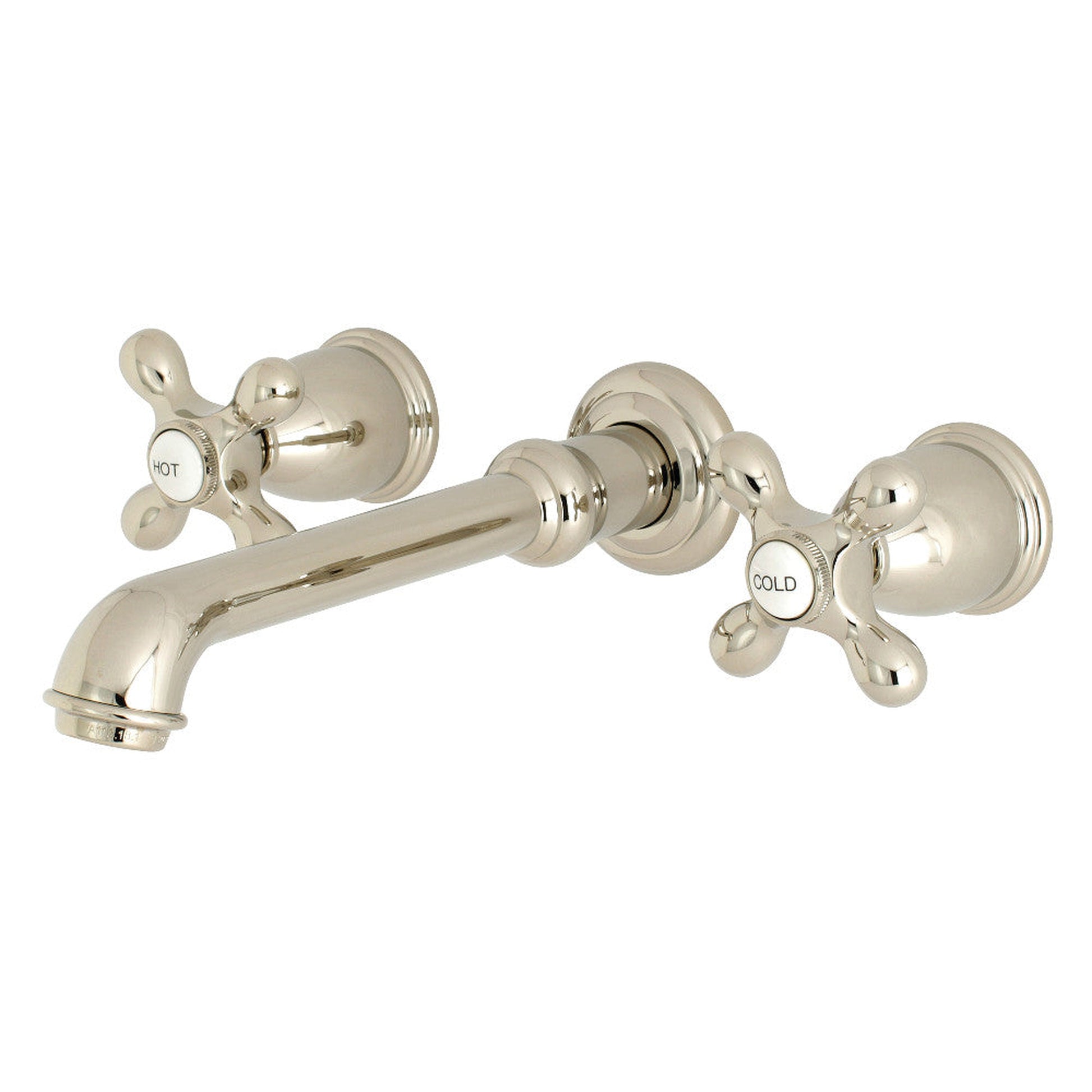 Kingston Brass KS7126AX English Country Two-Handle Wall Mount Bathroom Faucet, Polished Nickel