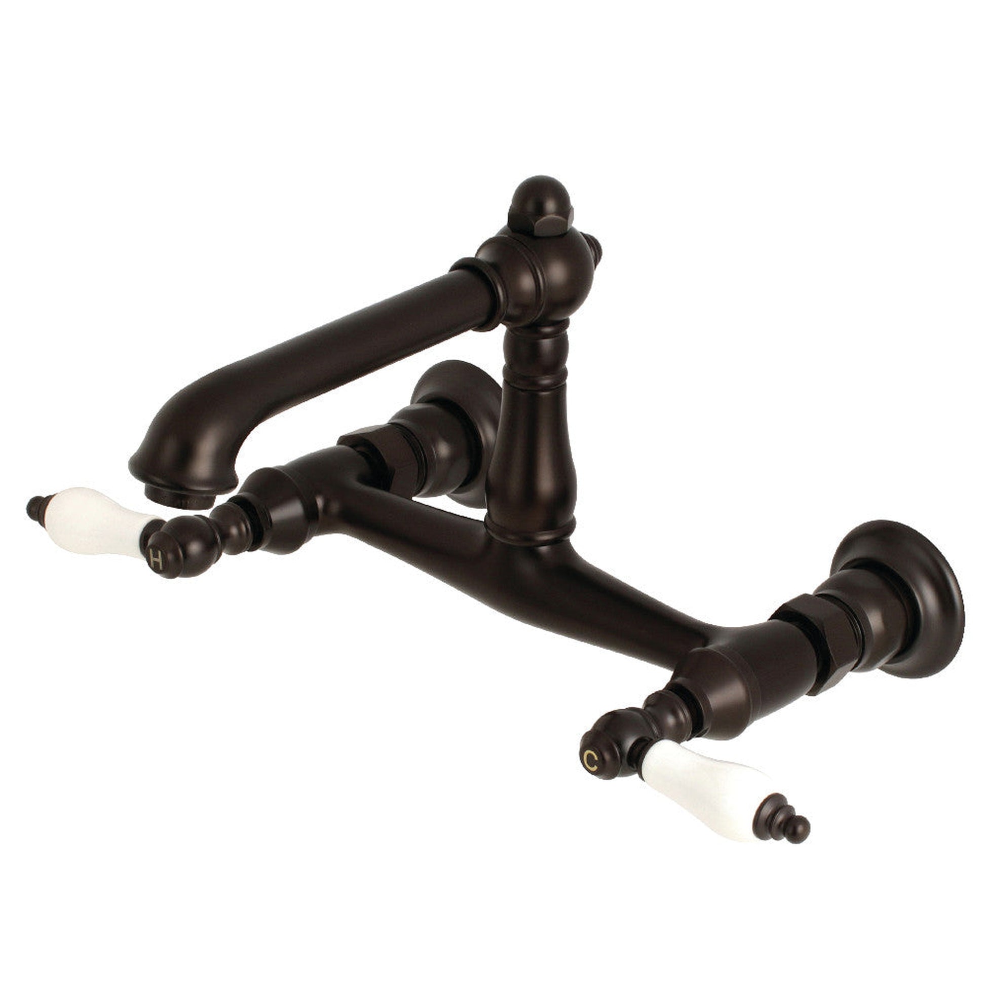 Kingston Brass KS7245PL Wall Mount Bathroom Faucet, Oil Rubbed Bronze