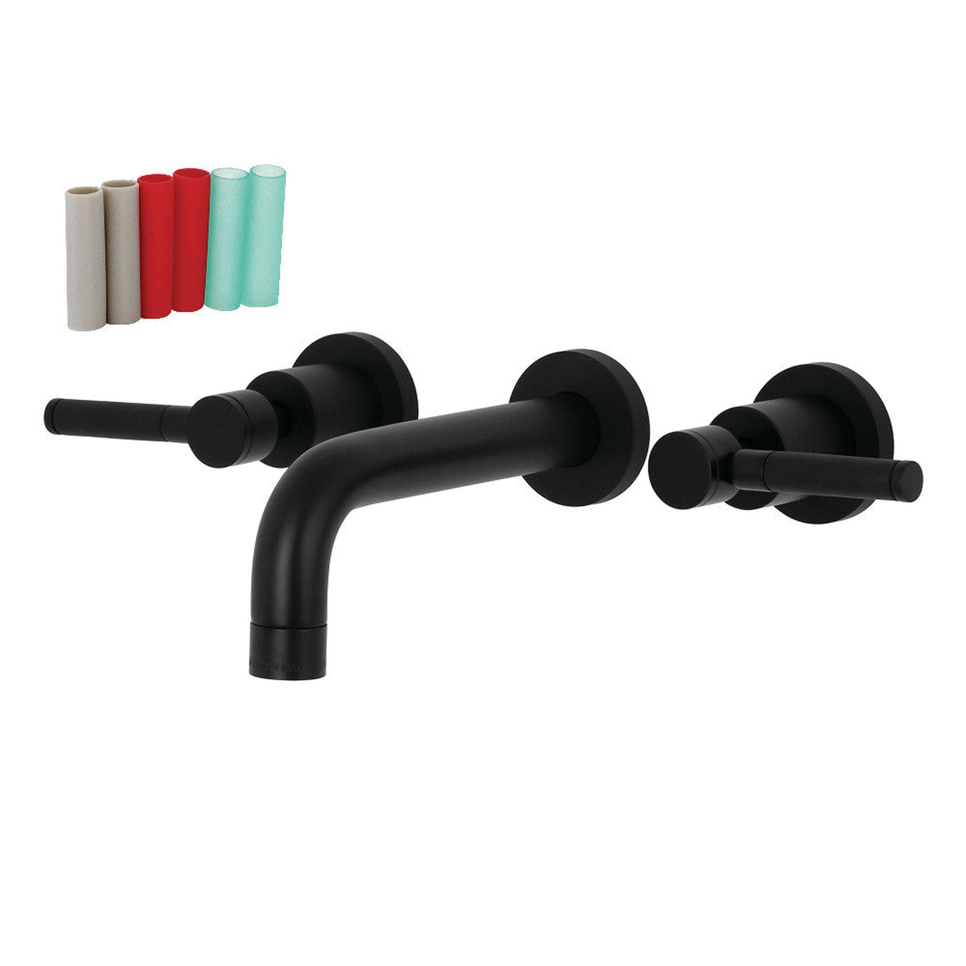 Kingston Brass KS8120DKL Kaiser 2-Handle Wall Mount Bathroom Faucet, Matte Black