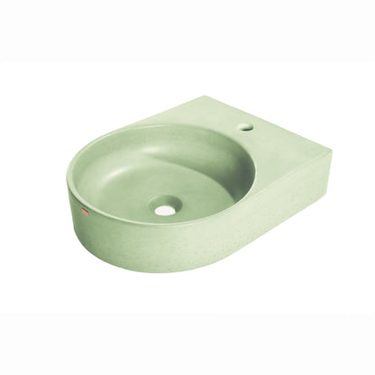 Konkretus Bahia01 15" Ceiba Green Wall-Mounted Round Vessel Concrete Bathroom Sink