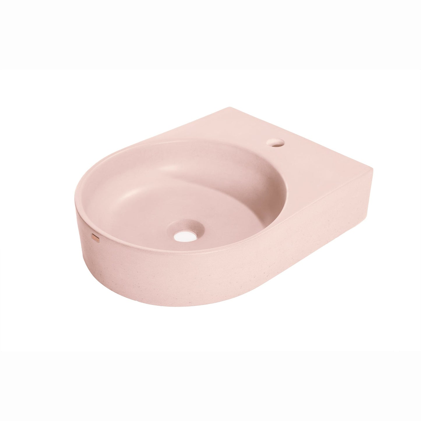 Konkretus Bahia01 15" Coral Light Red Wall-Mounted Round Vessel Concrete Bathroom Sink