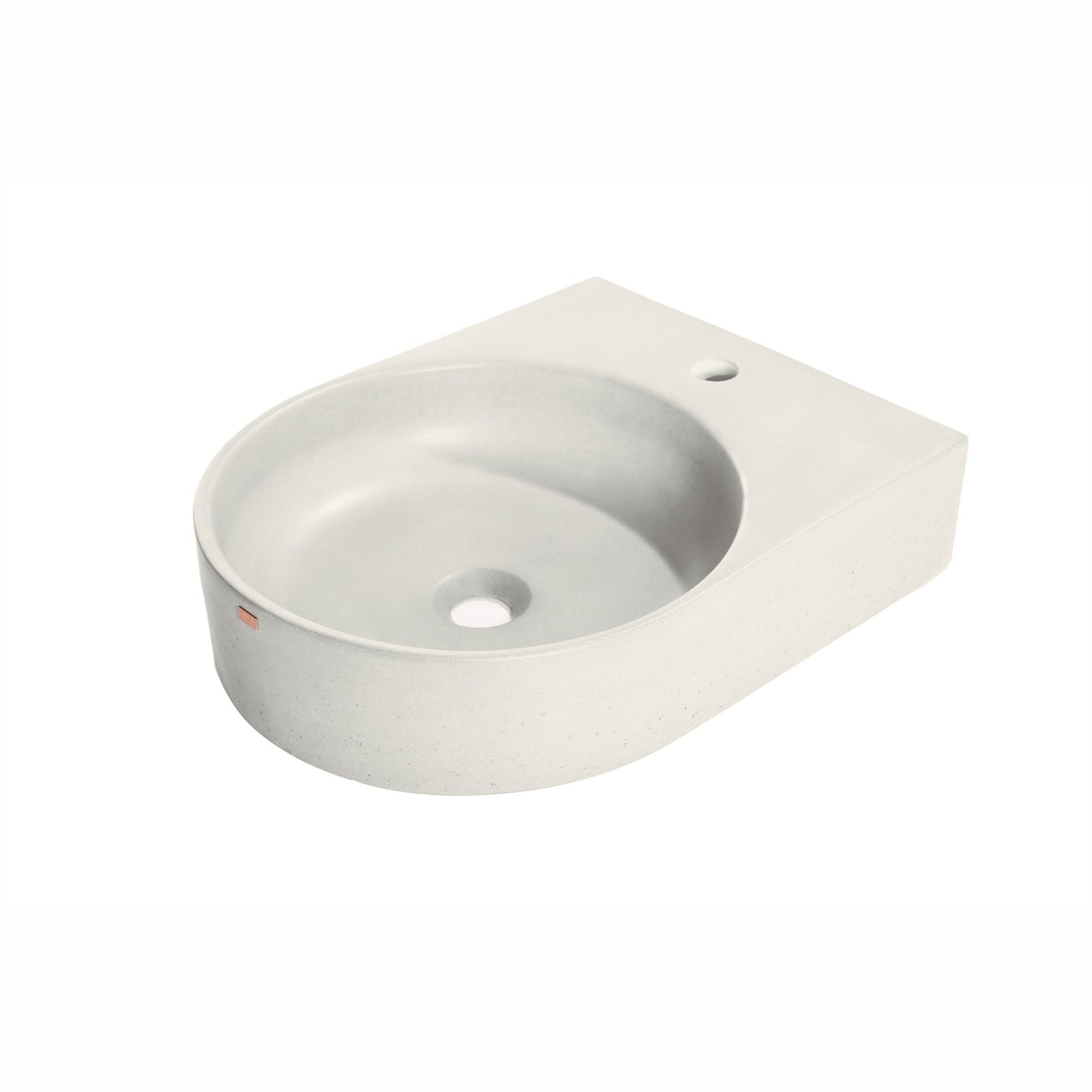 Konkretus Bahia01 15" Shadow Gray Wall-Mounted Round Vessel Concrete Bathroom Sink