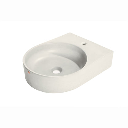 Konkretus Bahia01 15" Shadow Gray Wall-Mounted Round Vessel Concrete Bathroom Sink