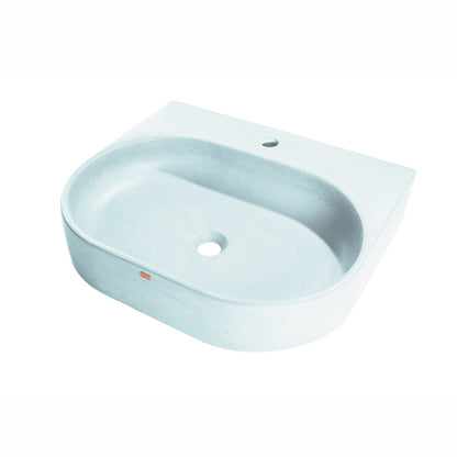 Konkretus Bahia02 22" Caribbean Blue Wall-Mounted Vessel Concrete Bathroom Sink