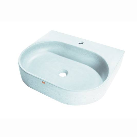 Konkretus Bahia02 22" Caribbean Blue Wall-Mounted Vessel Concrete Bathroom Sink