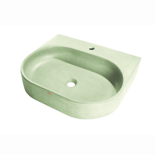 Konkretus Bahia02 22" Ceiba Green Wall-Mounted Vessel Concrete Bathroom Sink