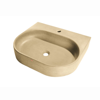 Konkretus Bahia02 22" Desert Brown Wall-Mounted Vessel Concrete Bathroom Sink