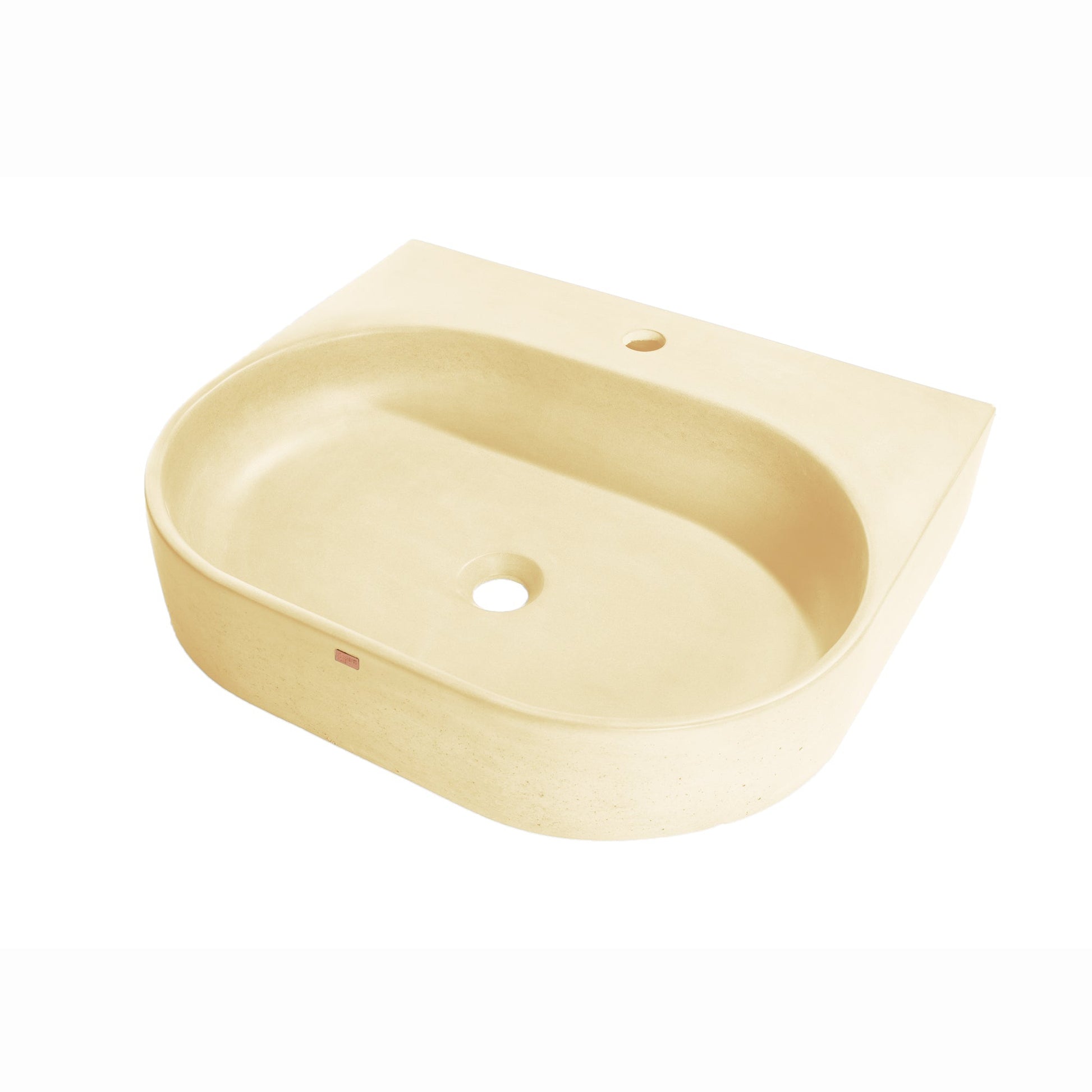 Konkretus Bahia02 22" Dune Yellow Wall-Mounted Vessel Concrete Bathroom Sink