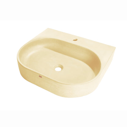 Konkretus Bahia02 22" Dune Yellow Wall-Mounted Vessel Concrete Bathroom Sink