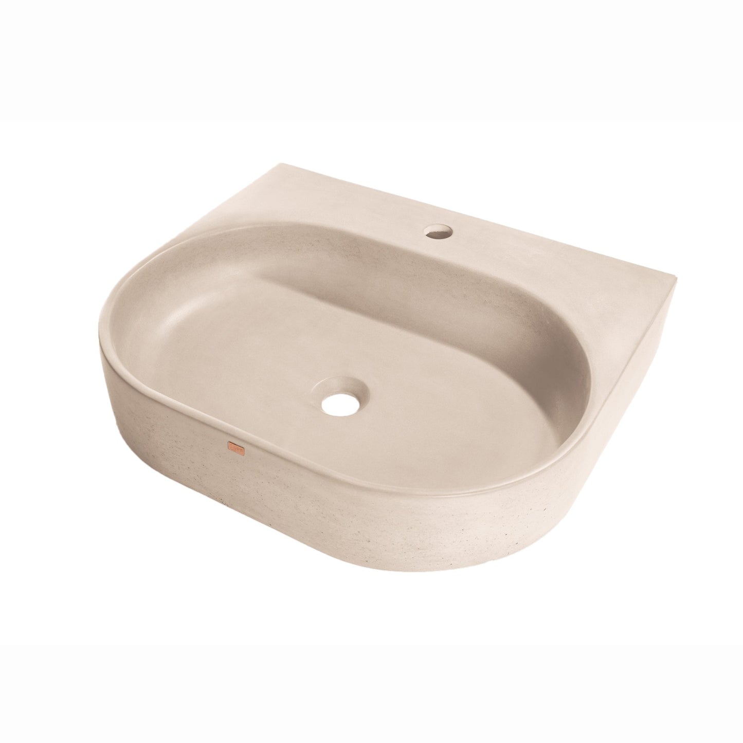 Konkretus Bahia02 22" Linen Beige Wall-Mounted Vessel Concrete Bathroom Sink