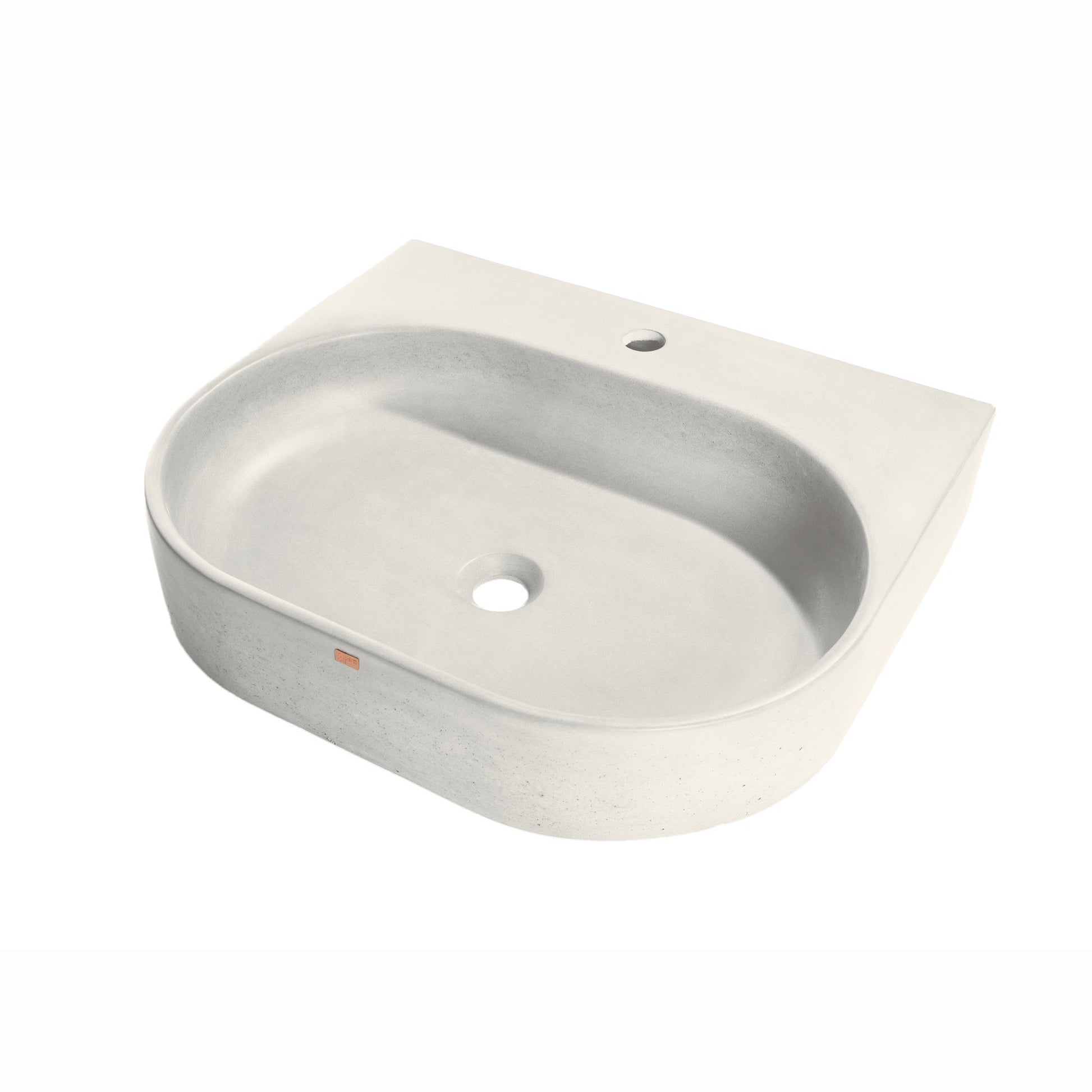 Konkretus Bahia02 22" Shadow Gray Wall-Mounted Vessel Concrete Bathroom Sink