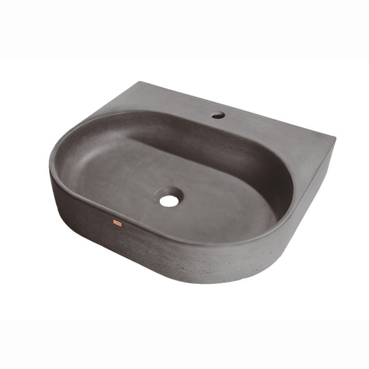 Konkretus Bahia02 22" Volcanic Gray Wall-Mounted Vessel Concrete Bathroom Sink