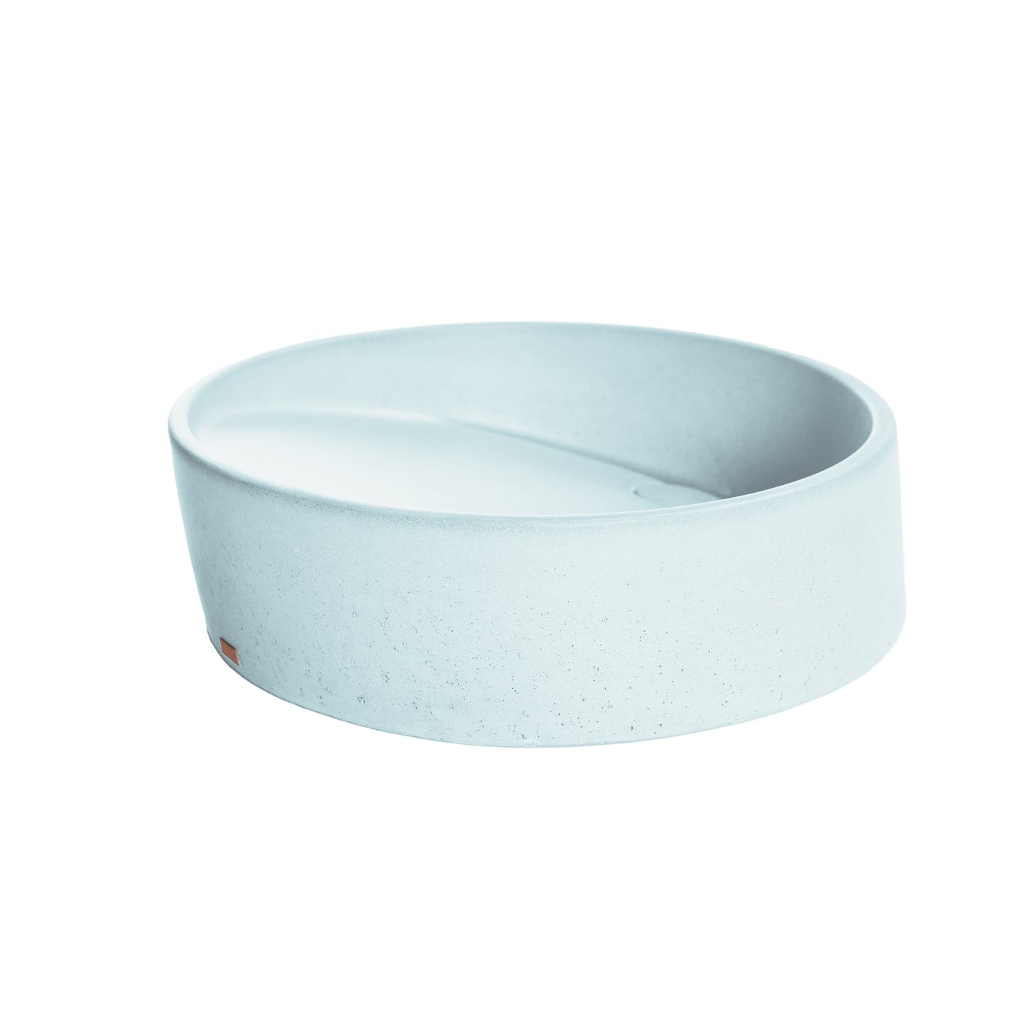 Konkretus Dal01 15" Caribbean Blue Top Mount Round Vessel Concrete Bathroom Sink