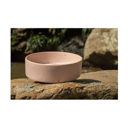 Konkretus Dal01 15" Coral Light Red Top Mount Round Vessel Concrete Bathroom Sink