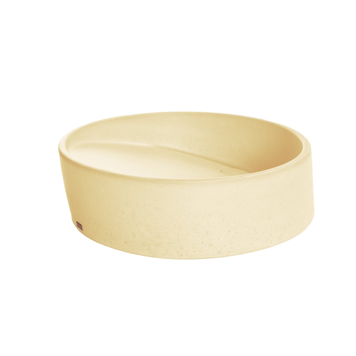 Konkretus Dal01 15" Dune Yellow Top Mount Round Vessel Concrete Bathroom Sink