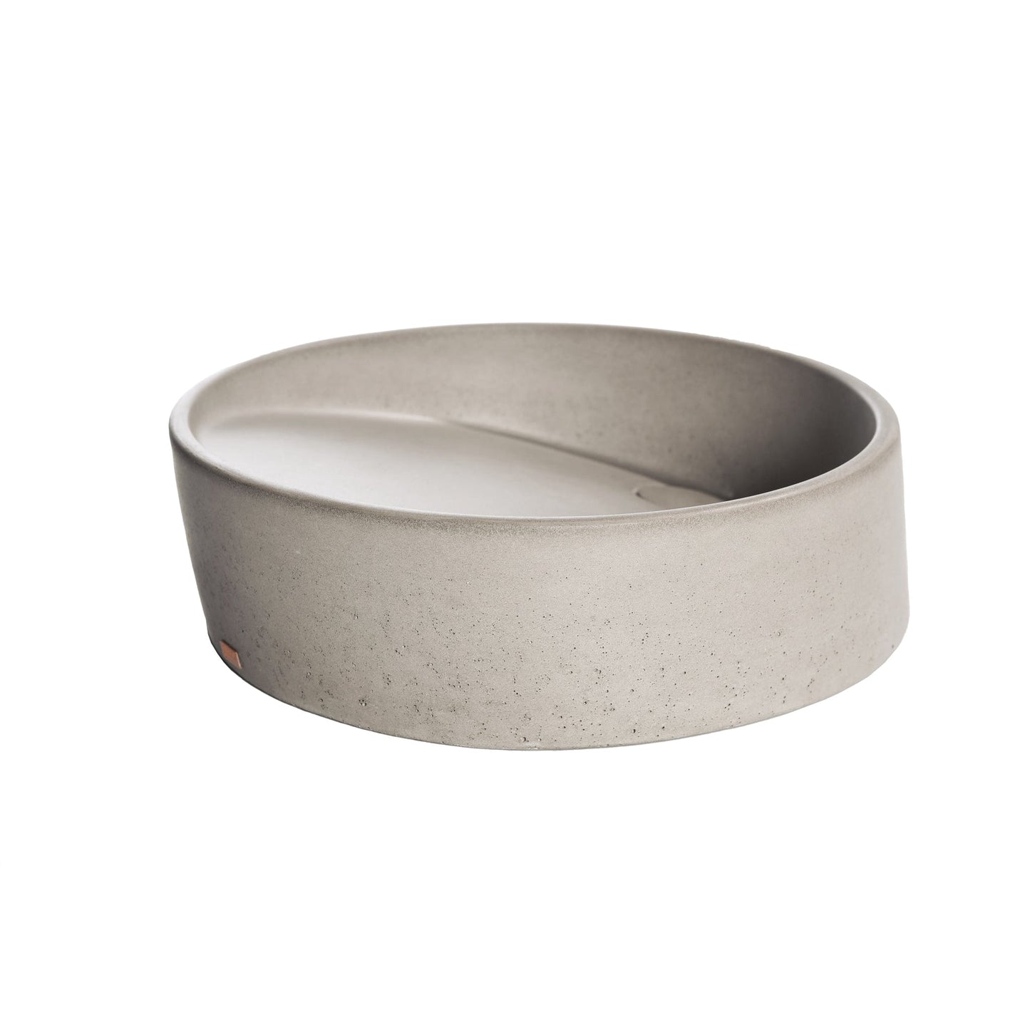 Konkretus Dal01 15" Rain Gray Top Mount Round Vessel Concrete Bathroom Sink
