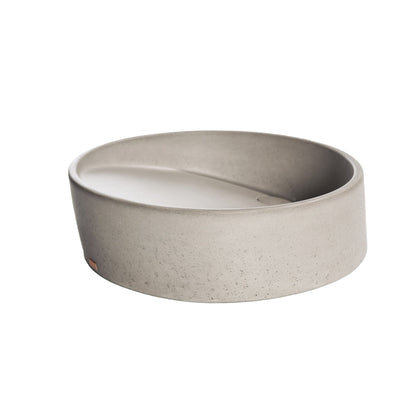 Konkretus Dal01 15" Rain Gray Top Mount Round Vessel Concrete Bathroom Sink