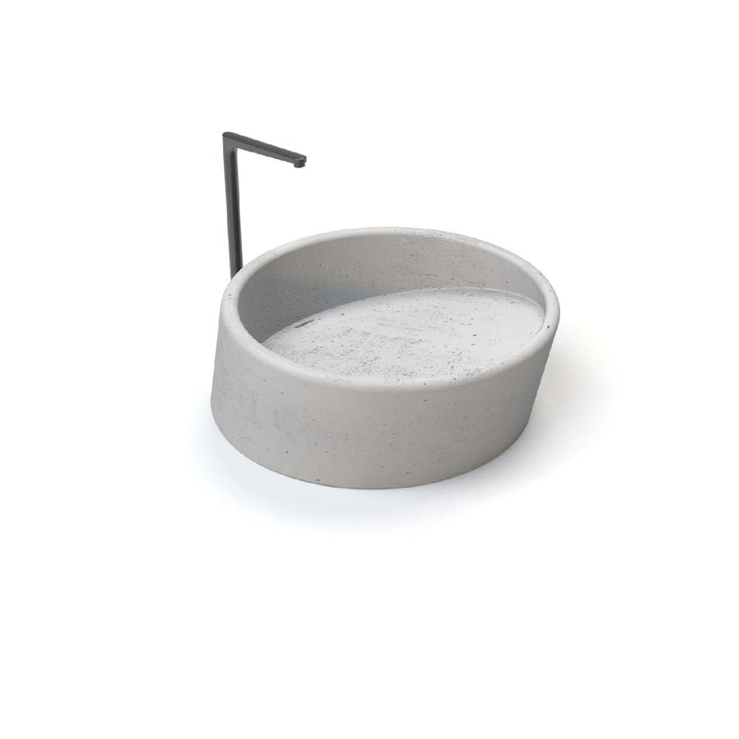 Konkretus Dal01 15" Shadow Gray Top Mount Round Vessel Concrete Bathroom Sink