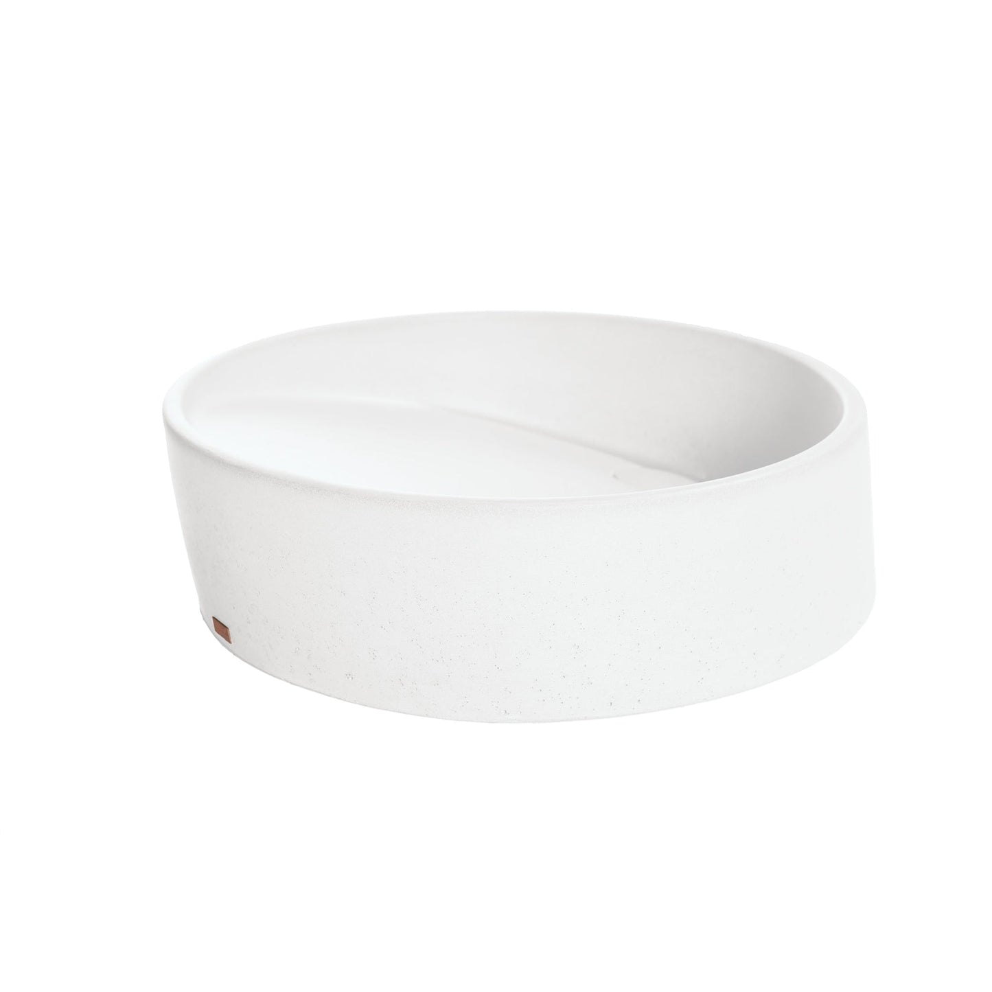 Konkretus Dal01 15" Tulum White Top Mount Round Vessel Concrete Bathroom Sink