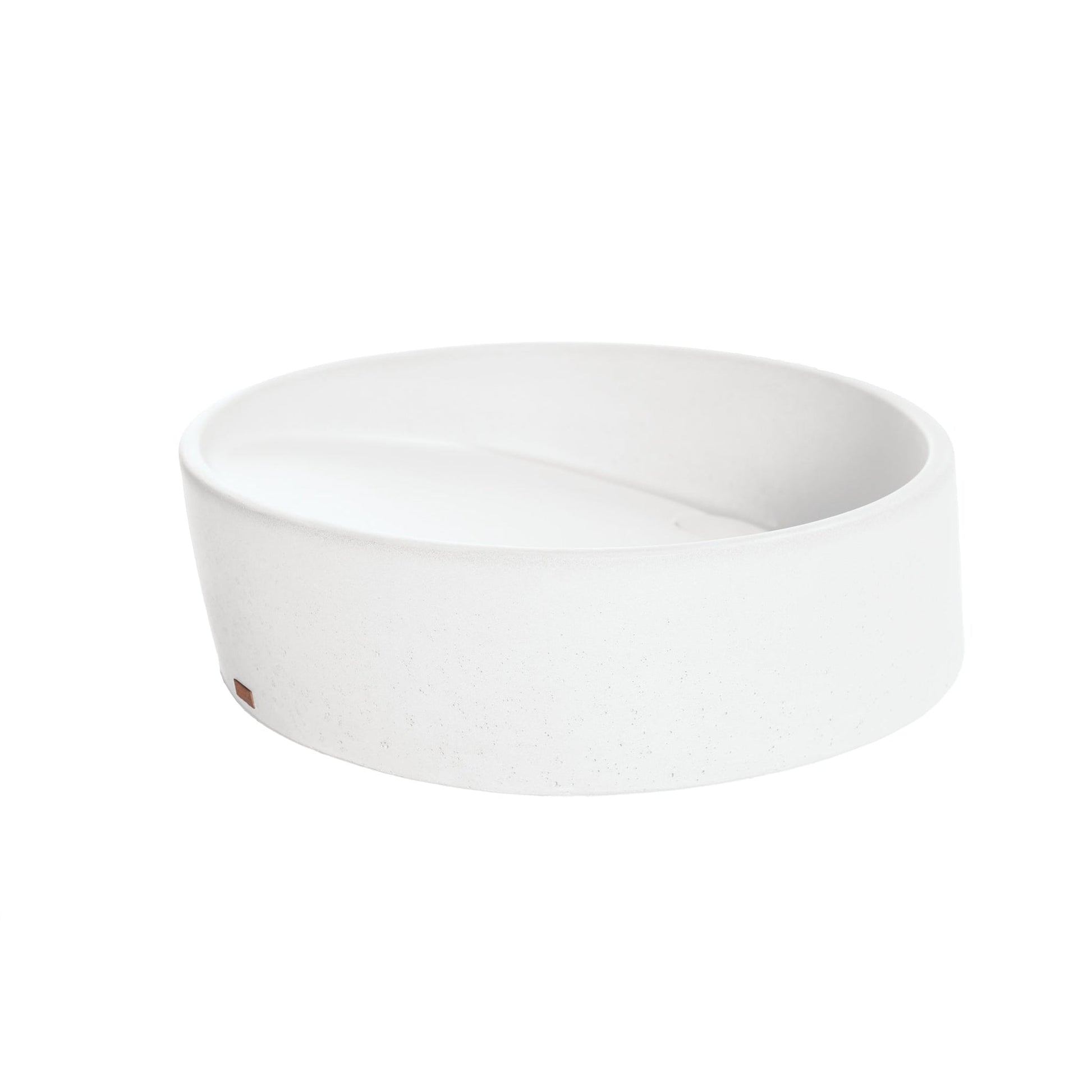 Konkretus Dal01 15" Tulum White Top Mount Round Vessel Concrete Bathroom Sink