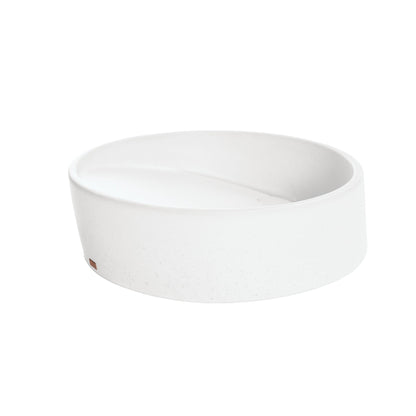Konkretus Dal01 15" Tulum White Top Mount Round Vessel Concrete Bathroom Sink