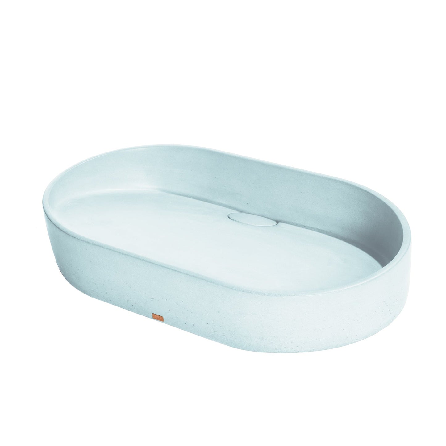 Konkretus Dal02 22" Caribbean Blue Top Mount Oval Vessel Concrete Bathroom Sink