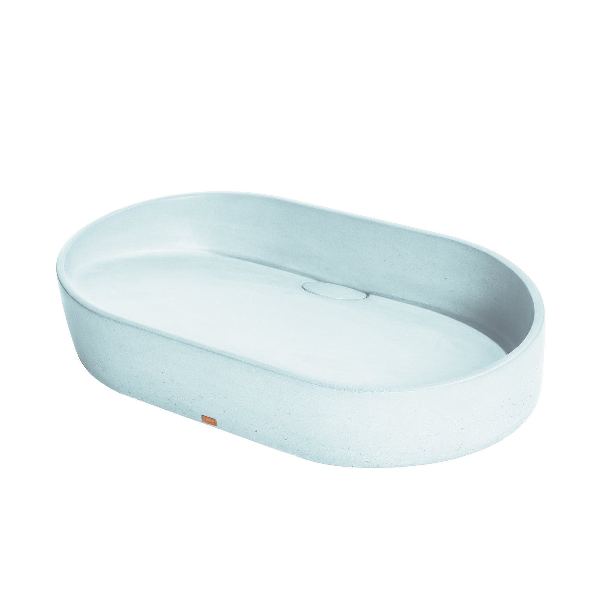 Konkretus Dal02 22" Caribbean Blue Top Mount Oval Vessel Concrete Bathroom Sink