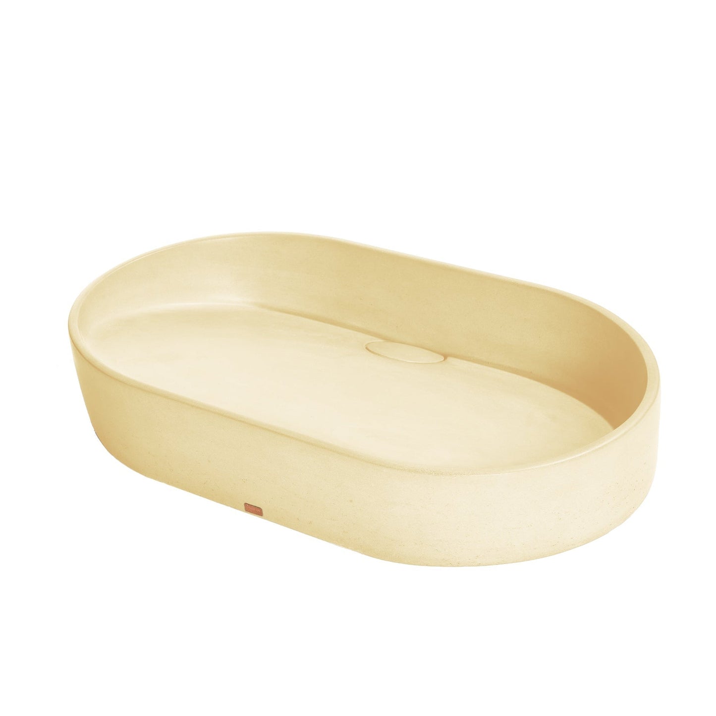 Konkretus Dal02 22" Dune Yellow Top Mount Oval Vessel Concrete Bathroom Sink
