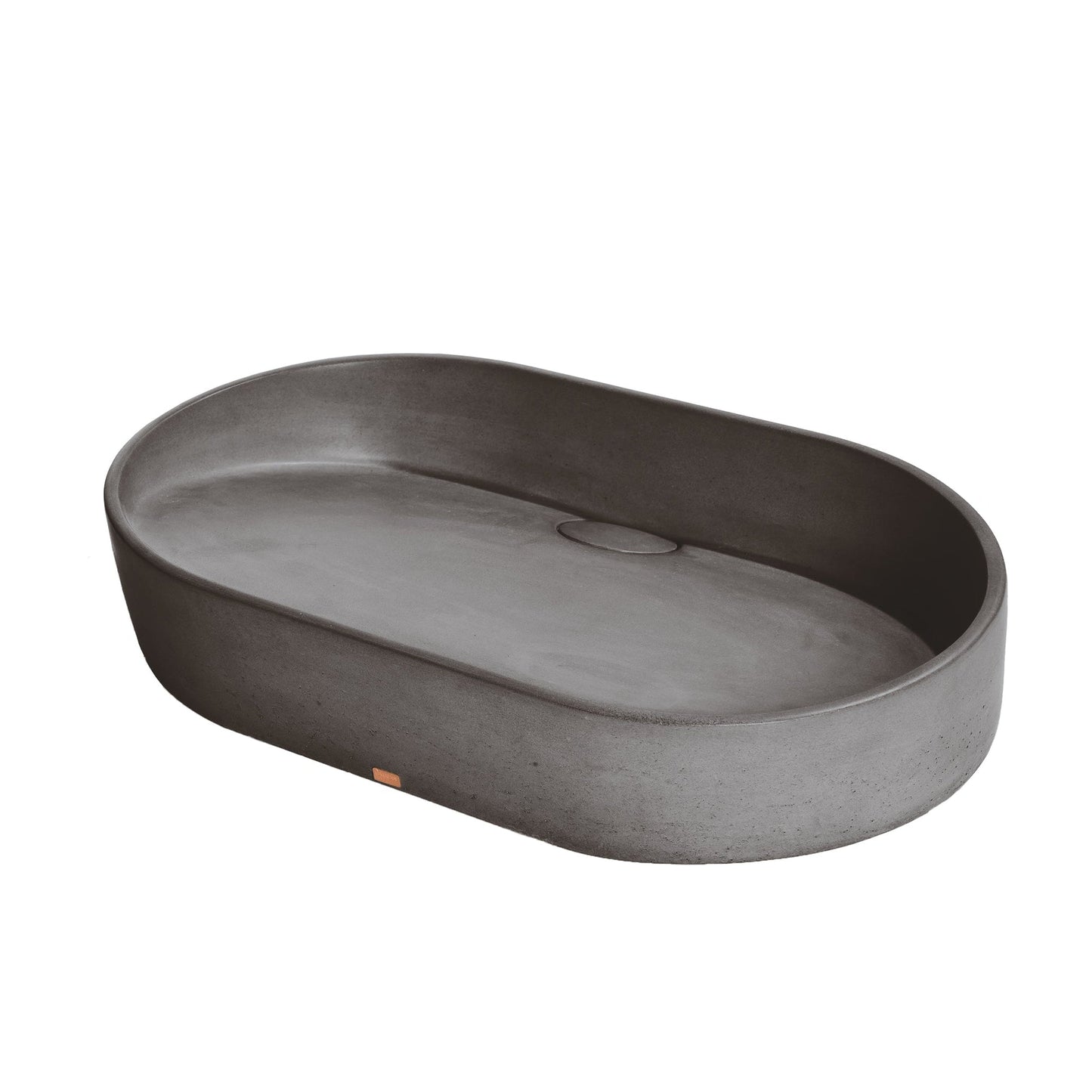 Konkretus Dal02 22" Volcanic Gray Top Mount Oval Vessel Concrete Bathroom Sink