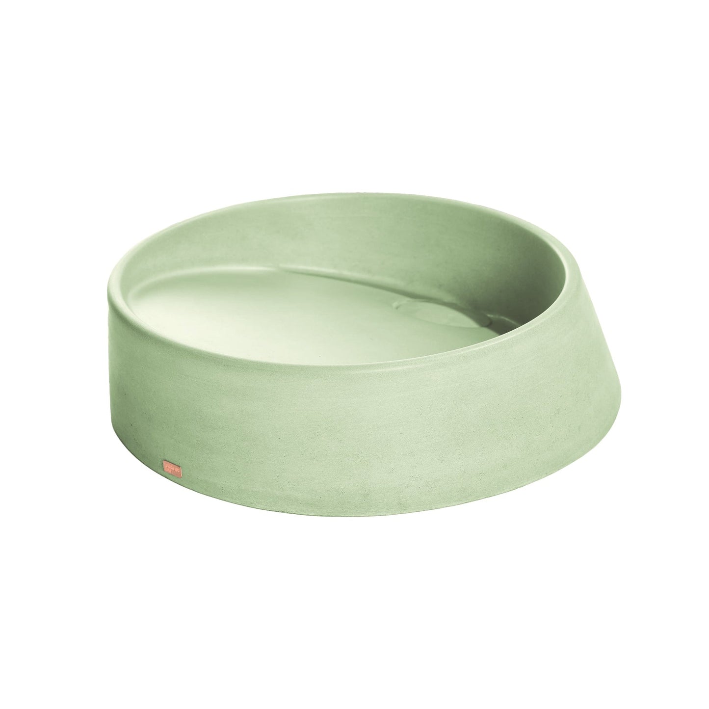 Konkretus Dal04 16" Ceiba Green Top Mount Round Vessel Concrete Bathroom Sink