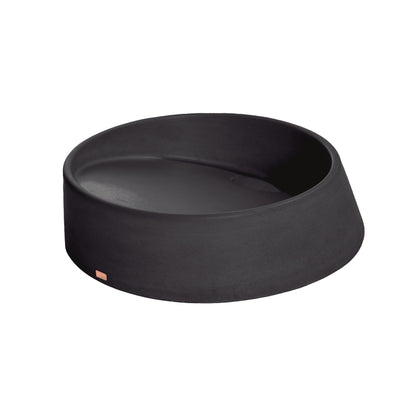 Konkretus Dal04 16" Coal Black Top Mount Round Vessel Concrete Bathroom Sink