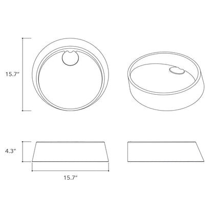 Konkretus Dal04 16" Coral Light Red Top Mount Round Vessel Concrete Bathroom Sink